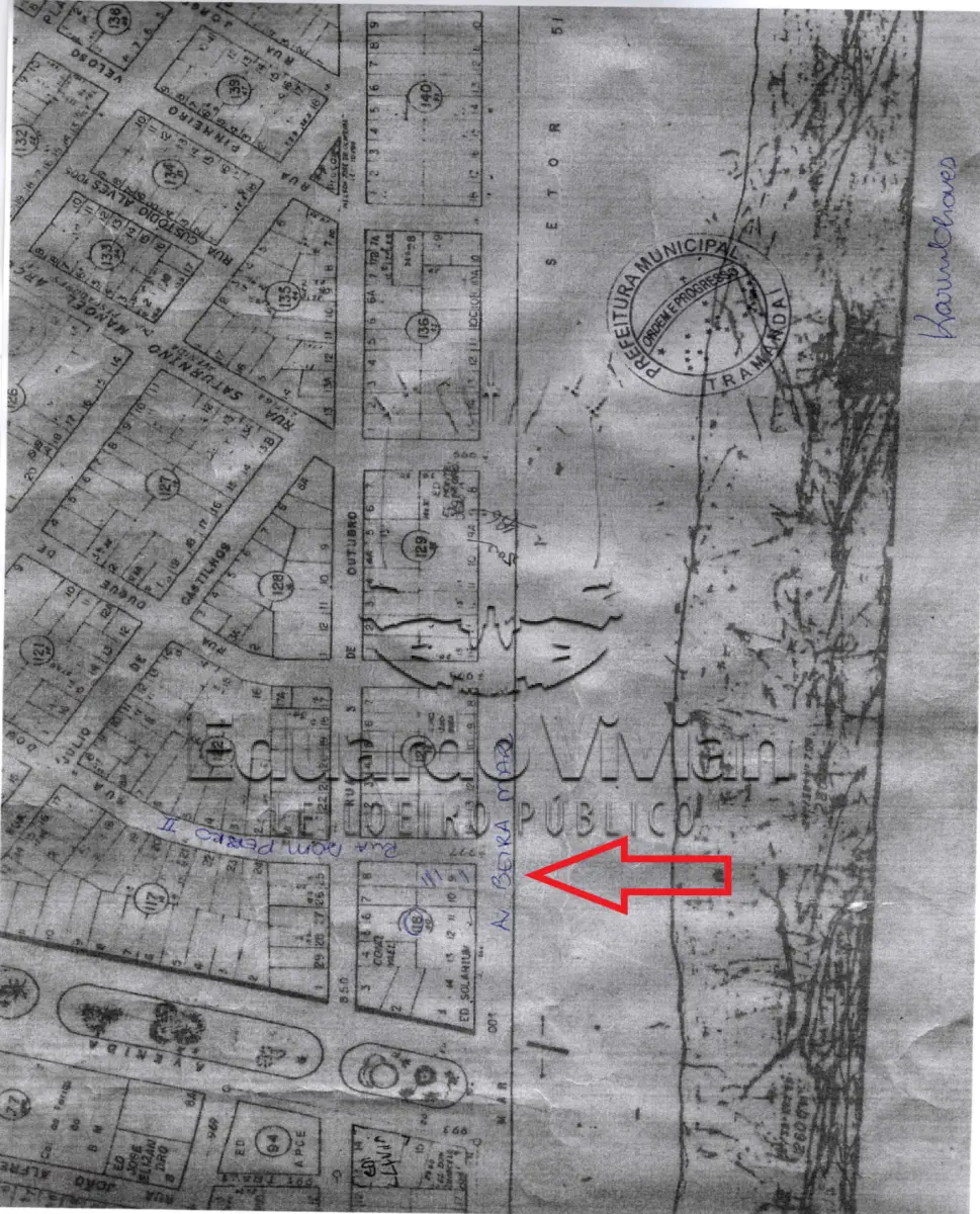 LOTE 001 - VENDA JUDICIAL DE TERRENO SITUADO NA BEIRA MAR DE TRAMANDAI, EM ESQUINA.
