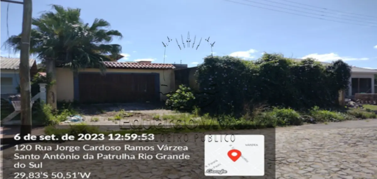 LOTE 001 - Em Santo Antônio da Patrulha, na Rua Jorge Cardoso, Bairro Pindorama, no lado ímpar, lote com 360,00 m2