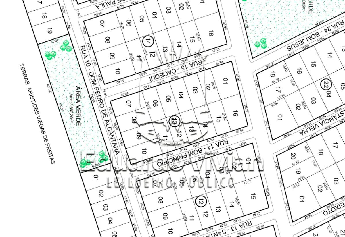 LOTE 001 - Em Osório, no Loteamento Parque Serramar, o imóvel matricula  64.603, avaliado em R$ 80.000,00, sendo o Lote 13 da Quadra 13