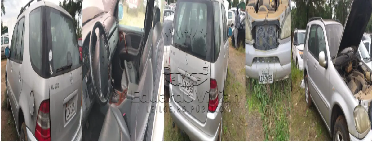 LOTE 001 - Veículo marca/modelo: I/MERCEDES ML320 AB54 Ano/modelo: 1998/1998 Placa: LCA2465 Chassi: WDCAB54E3WA032441 RENAVAM: 703011081 Registrado em: CAPAO DA CANOA Tipo: Automóvel Cor: Prata Espécie: Passageiro